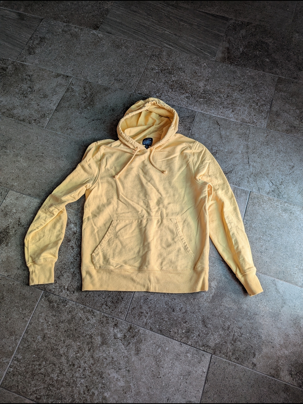 J. Crew Pale Yellow Hooded Pullover Sweatshirt